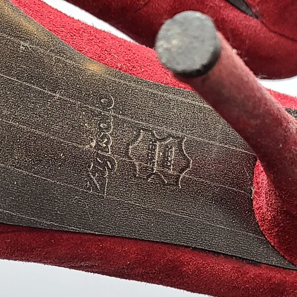 Red Leather Suede Zigi Soho Platform Heels sz 6 'S - Picture 2 of 10